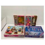 (4) Mattel Barbie Dolls and (2) Play Sets