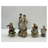 (4) Porcelain Figurines with German Maker Mark