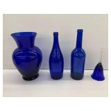 (4) Pieces Cobalt Blue Glassware