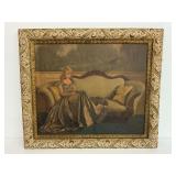 Framed Print of Young Woman Reading on Sofa...no glass