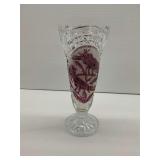 Hofbauer Byrdes Collection Ruby Crystal Vase