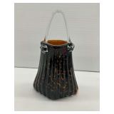 Glass Handbag Shaped Vase with Tortoiseshell Pattern