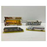 (4) 1/64 Scale Diecast NASCAR Team Transporter Models
