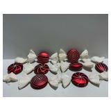 Red and White Hard Candy Design Tree Ornaments