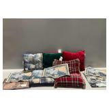 Thomas Kinkade Christmas Pillows, Tapestry Table Mats, and Tapestry