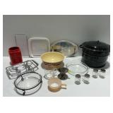 Pyrex Bowls, Enamel Stockpot, and Other Kitchenware