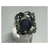 Sterling Silver Druzy Quartz Ring...Size 7