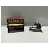 Schoenhut Toy Wooden Piano and Toy Metal Sewing Machine