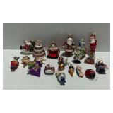 Assortment of Blown Glass Christmas Tree Ornaments... Santas and Other Designs