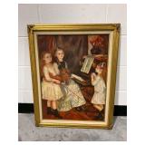 Framed Print Copy of Renoir Painting "The Daughters of Catulle Mendes"