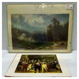 (2) Prints by Albert Bierstadt and Rembrandt