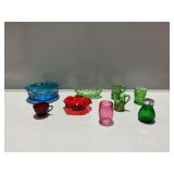 Vintage Pressed Glass Tableware in Multiple Colors