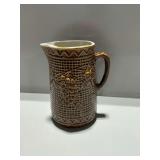 Salt-Glazed Stoneware Pitcher with Grape Motif