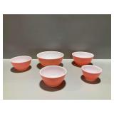 (5) Pyrex Pink Mixing Bowls