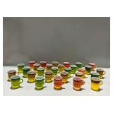 Multiple Anchor Hocking Ovenproof Fire-King Kimberly Mugs in Vibrant Colors