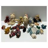 Group of Collectible Fabric Dolls and Stuffed Animals