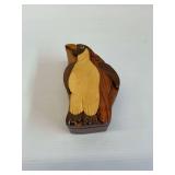 Wooden Secret Puzzle Box with Penguin Design