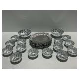 Silver-Tone Plastic Tableware Set with Chargers and Bowls