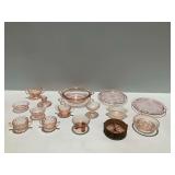 Pink Depression Glass Tableware and Serving Pieces