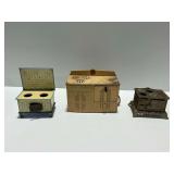 (3) Collectible Toy Stoves Including Eagle Cast Iron Model
