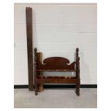 Wooden Twin Size Headboard, Footboard, Side Rails, and Slats