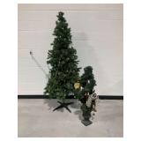 (2) Artificial Christmas Trees... Larger Tree Is Pre-Lit
