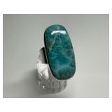 Sterling Silver Larimar Ring...Size 8.5