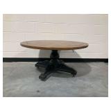 Adjustable Height Wooden Pedestal Table