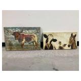 (2) Canvas Farm Animal Wall Art Items