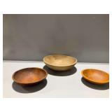 (3) Wooden Bowls Including Munising