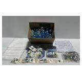 Blue and Iridescent Ornaments with Ribbons and Decor... lights do not illuminate
