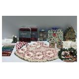 Christmas Decor Assortment... Throws, Linens, and Ornaments