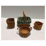 Longaberger Woven Wooden Baskets with Liners and Protectors