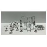 Event Decor Including Candle Holders and Metal Stands