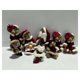 Christmas Themed Stuffed Animals with Bearington Collection Tags