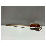 Wooden Toy Push Cart with Red Painted Box and Wheels