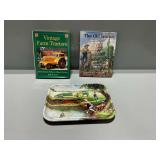(2) Books and Tray with John Deere Tractor Theme