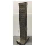 Industrial 16-Drawer Vertical Metal Cabinet with Rolling Base