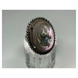 Sterling Silver Abalone Ring...Size 4.5