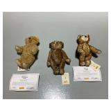 (3) Danbury Mint Steiff Mohair Teddy Bears with Certificates