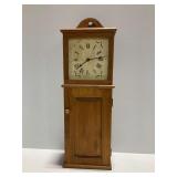 Wooden Cabinet Clock with Quartz Movement and Internal Storage