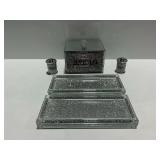Decorative Food Storage Set with Crushed Crystal Fill