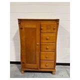 Wooden 5-Drawer Wardrobe/Chest of Drawers Combination