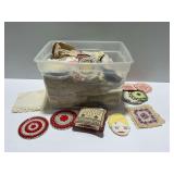 Textile Craft Items and Vintage Linens Including Crocheted Items