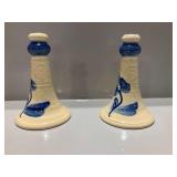 Pair of Shadowlawn Stoneware Candlesticks