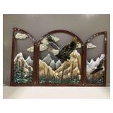 3-Panel Metal Eagle Wall Art