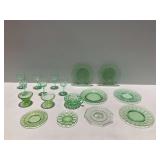 Green Depression Glass Tableware