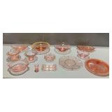 Pink Depression Glass Tableware and Serving Pieces