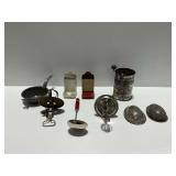 Triple Screen Sifter, Match Boxes. Other Vintage Kitchen Utensils, and Food Molds
