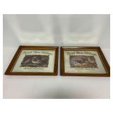 Pair of Pabst Blue Ribbon Wildlife Advertising Mirrors